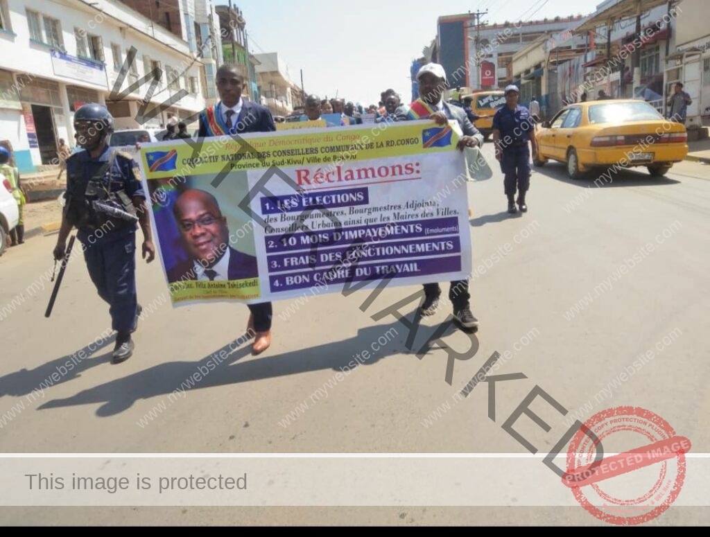 Marche des conseillers communaux -de-la- ville-de-Bukavu enProvince-du-sud-kivu