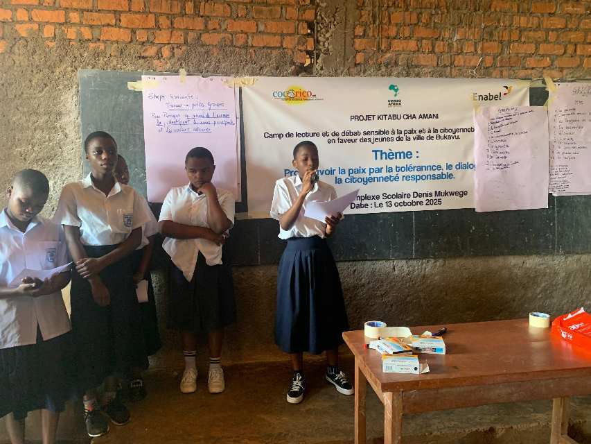 Bukavu : avec Cocorico asbl, des élèves font du livre une arme de paix à travers le projet Kitabu Cha Amani