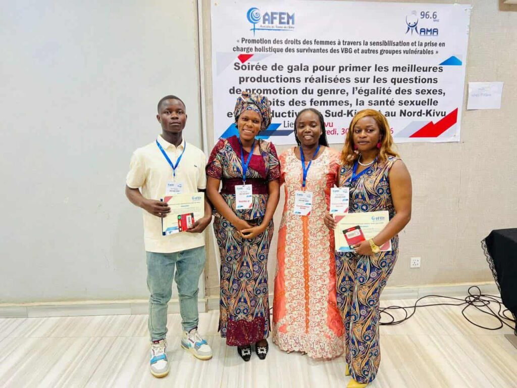 Bukavu : deux journalistes de La Prunelle RDC parmi le top 10 du concours Propaix “Jinsia kwa Amani” de AFEM deux journalistes de La Prunelle RDC parmi le top 10 du concours Propaix “Jinsia kwa Amani” de AFEM