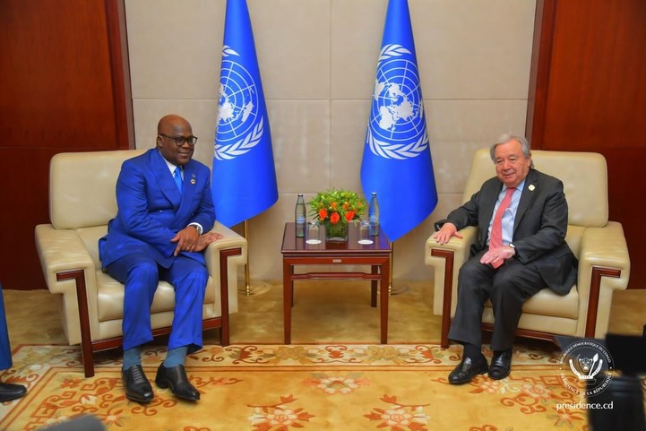 Crise dans l’Est de la RDC : Tshisekedi échange avec António Guterres sur la coopération entre la RDC et l’ONU Tshisekedi échange avec António Guterres