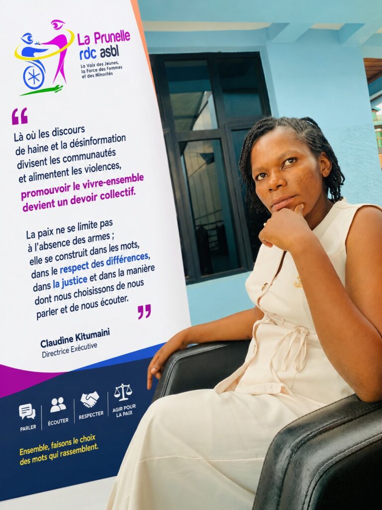 Journée internationale du vivre-ensemble en paix : La Prunelle RDC asbl appelle au dialogue, à l’inclusion et à la justice Claudine Kitumaini